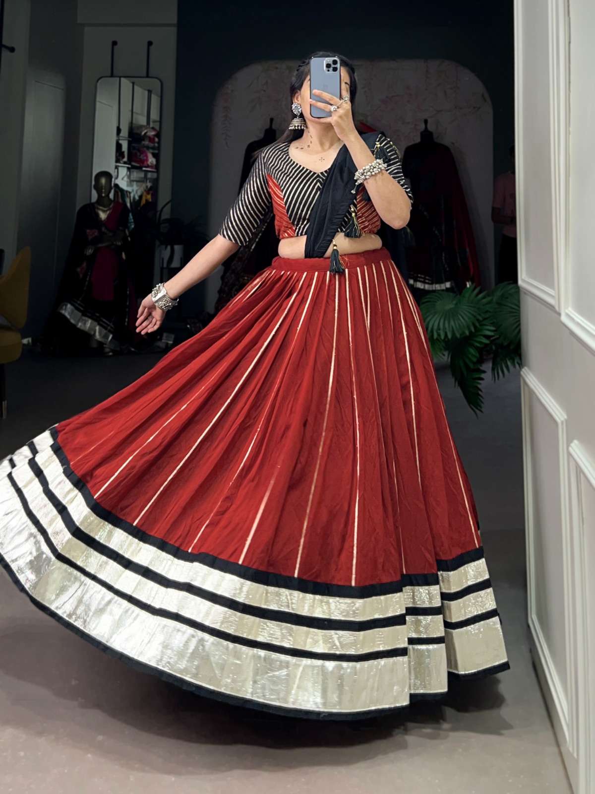 CHANDERI SILK FESTIVAL SPECIAL PLAIN FABRICS DESIGENR LEHENGA CHOLI