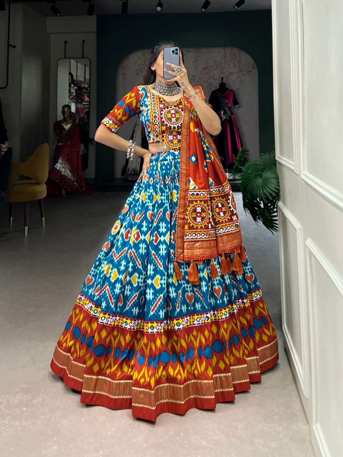 DIGITAL PATOLA PRINTED READYMADE NAVRATRI SPECIAL LEHENGA CHOLI 