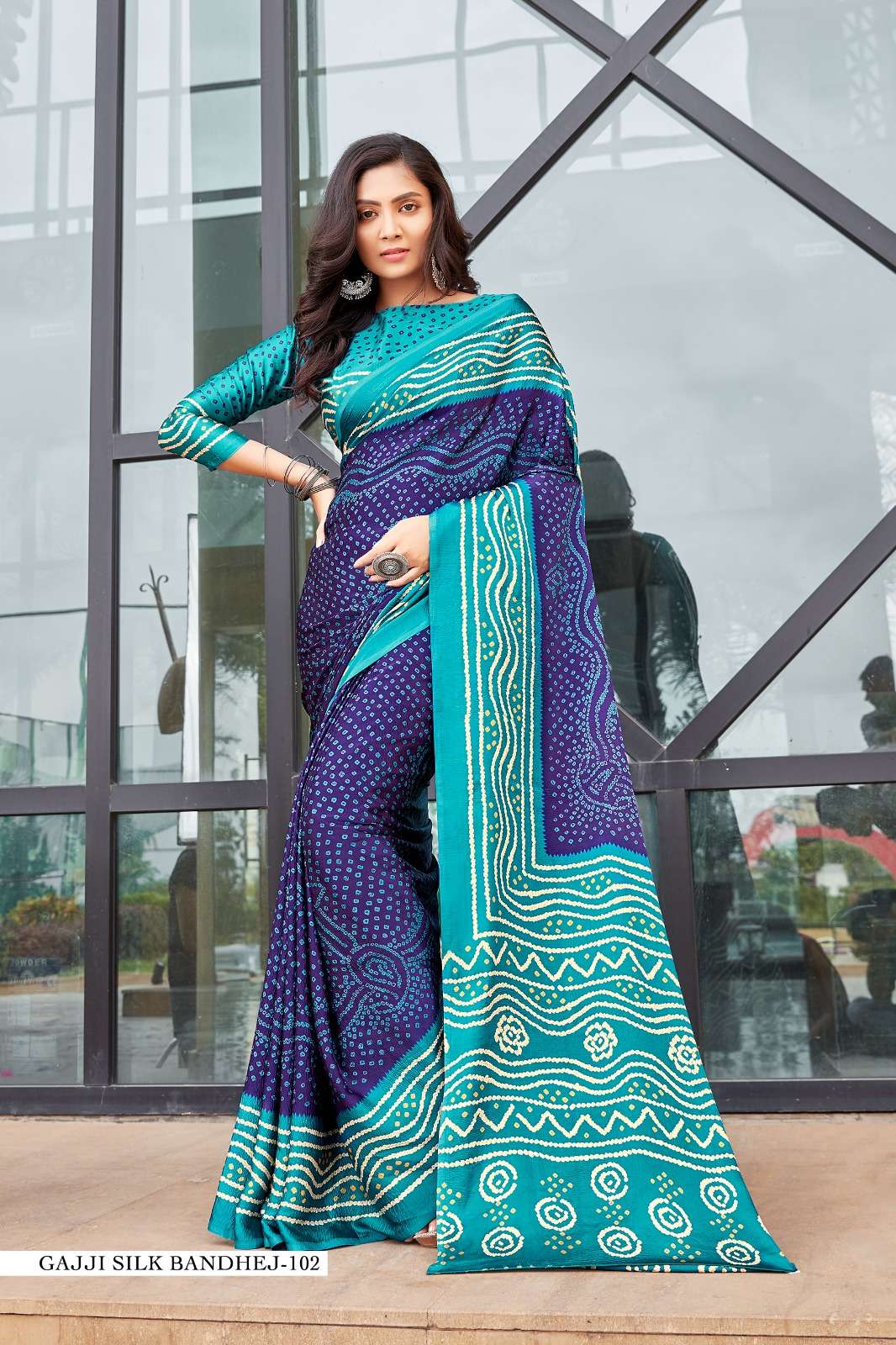 FESTIVAL SPECIAL GAJI SILK WITH BANDHEJ PRINTED SAREE