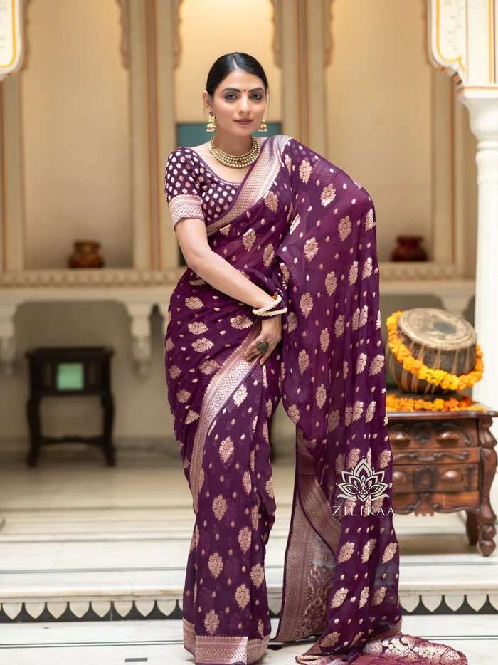 FESTIVAL SPECIAL LICHI SILK WEAVING DESIGN SAREE