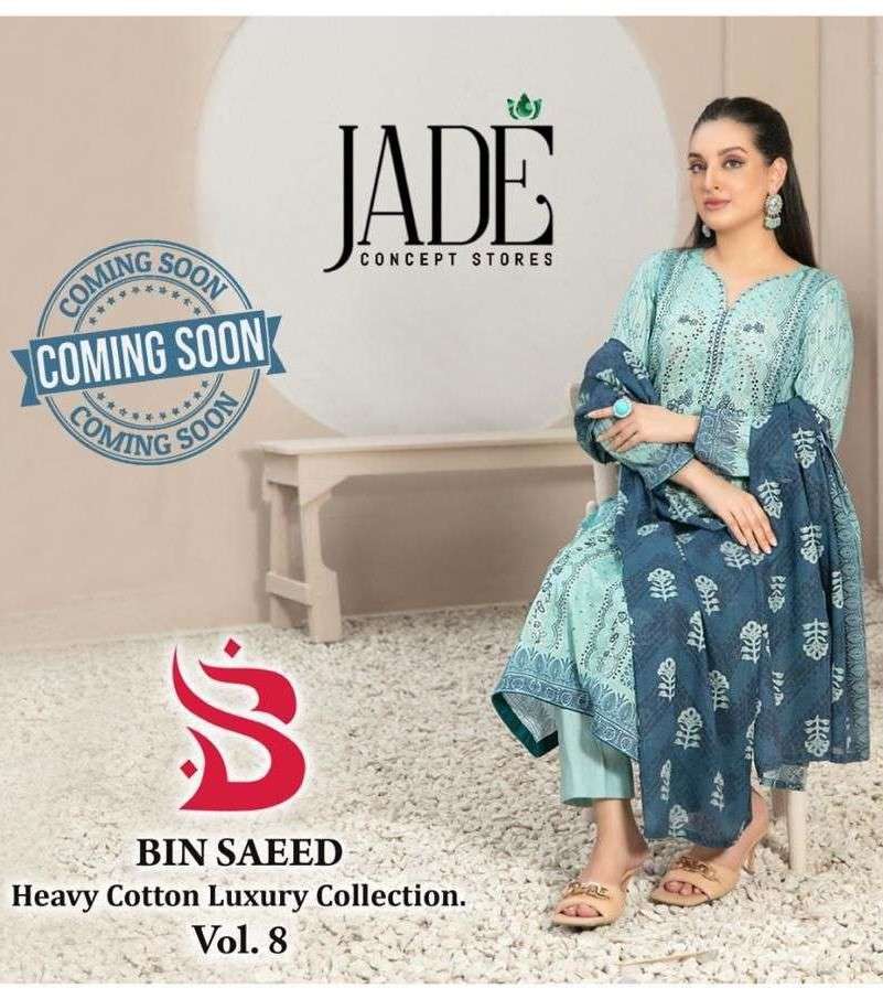 JADE BIN SAEED VOL 8 LAWN COTTON PAKISTANI SUITS 