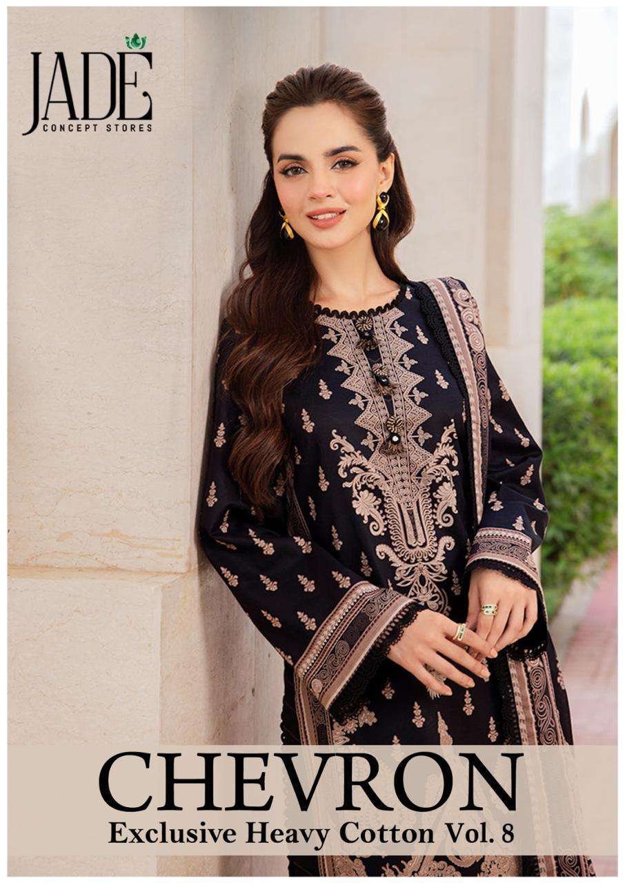 JADE CHEVRON VOL 8 HEAVY LAWN COTTON PAKISTNAI SUITS