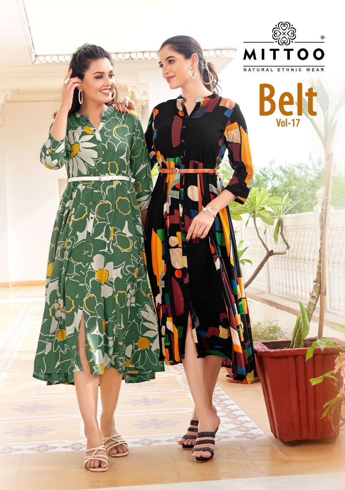 MITTOO FASHION BELT VOL 17 RAYON PRINTED WESTERN LOOK KURTI 