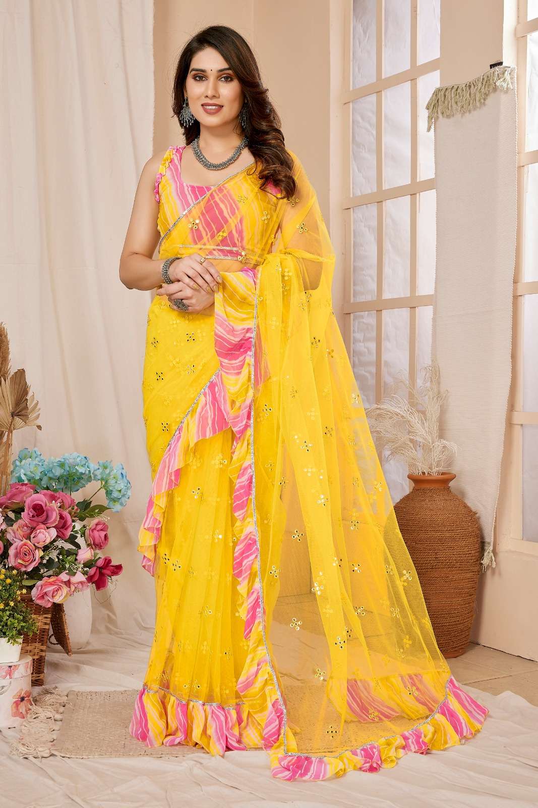 niti unique style trendy soft net saree