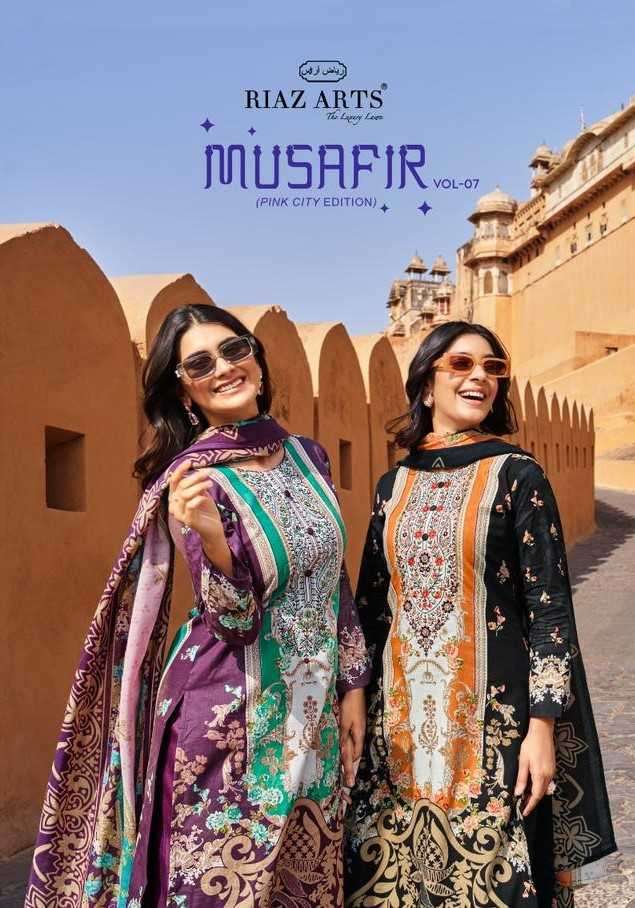 RIAZ ARTS MUSAFIR VOL 7 LAWN PAKISTANI EMBROIDERY DRESS MATTERIAL