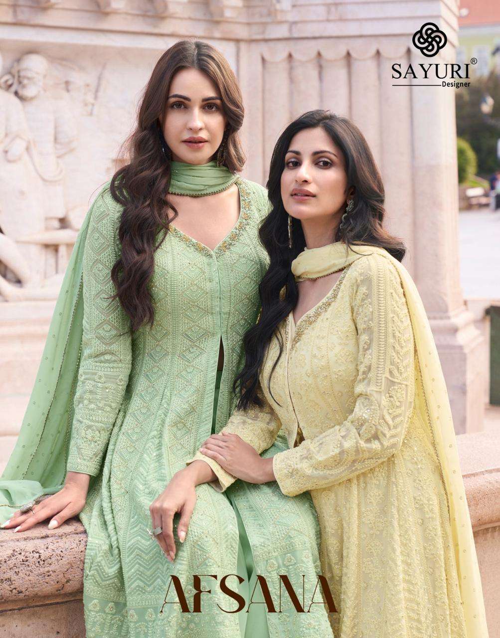 SAYURI DESIGNER AFSANA REAL GEORGETTE DESIGNER READY TO WEAR SUITS