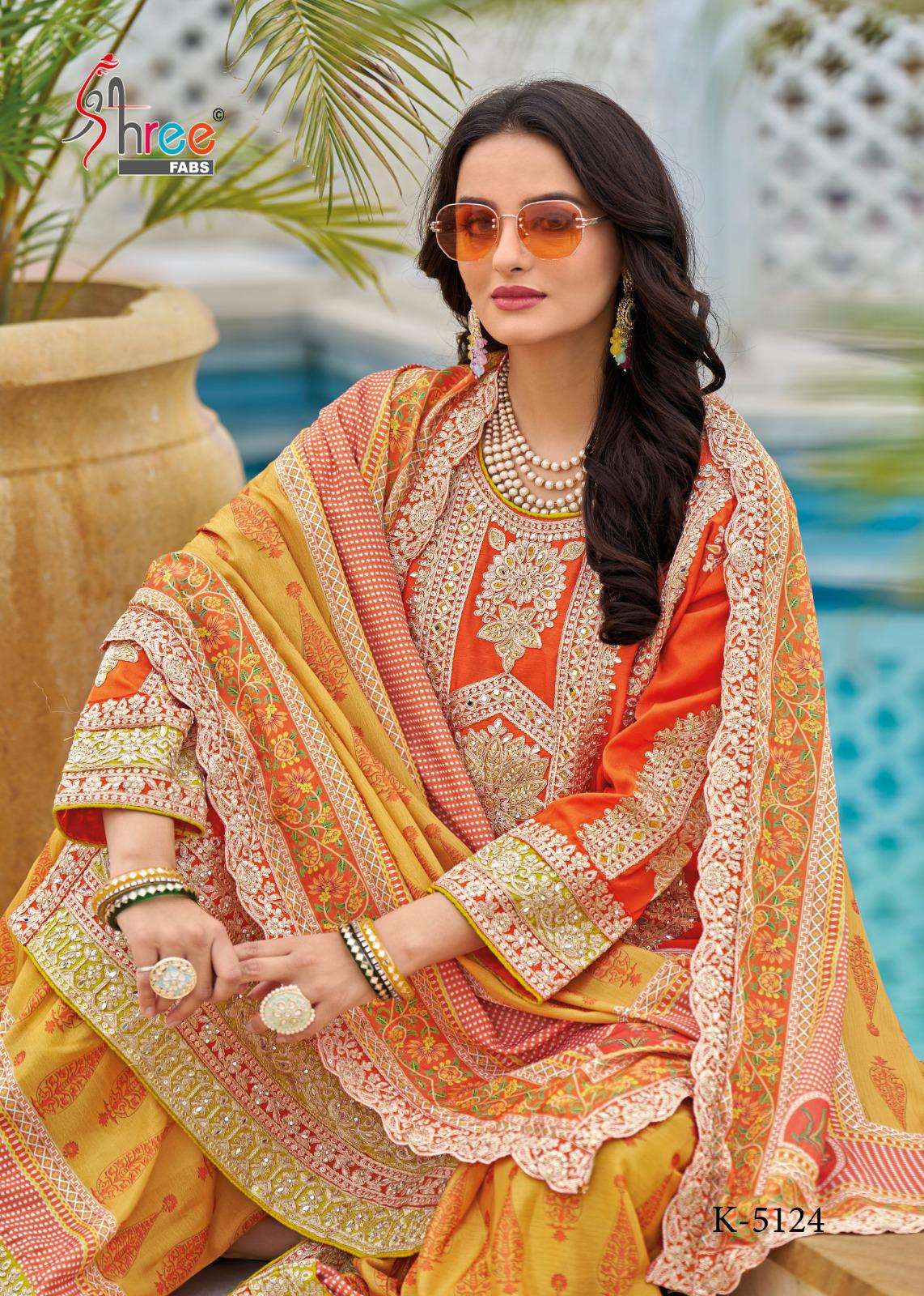 SHREE FABS 5124 CHINON HEAVY DESIGNER READYMADE SUITS 