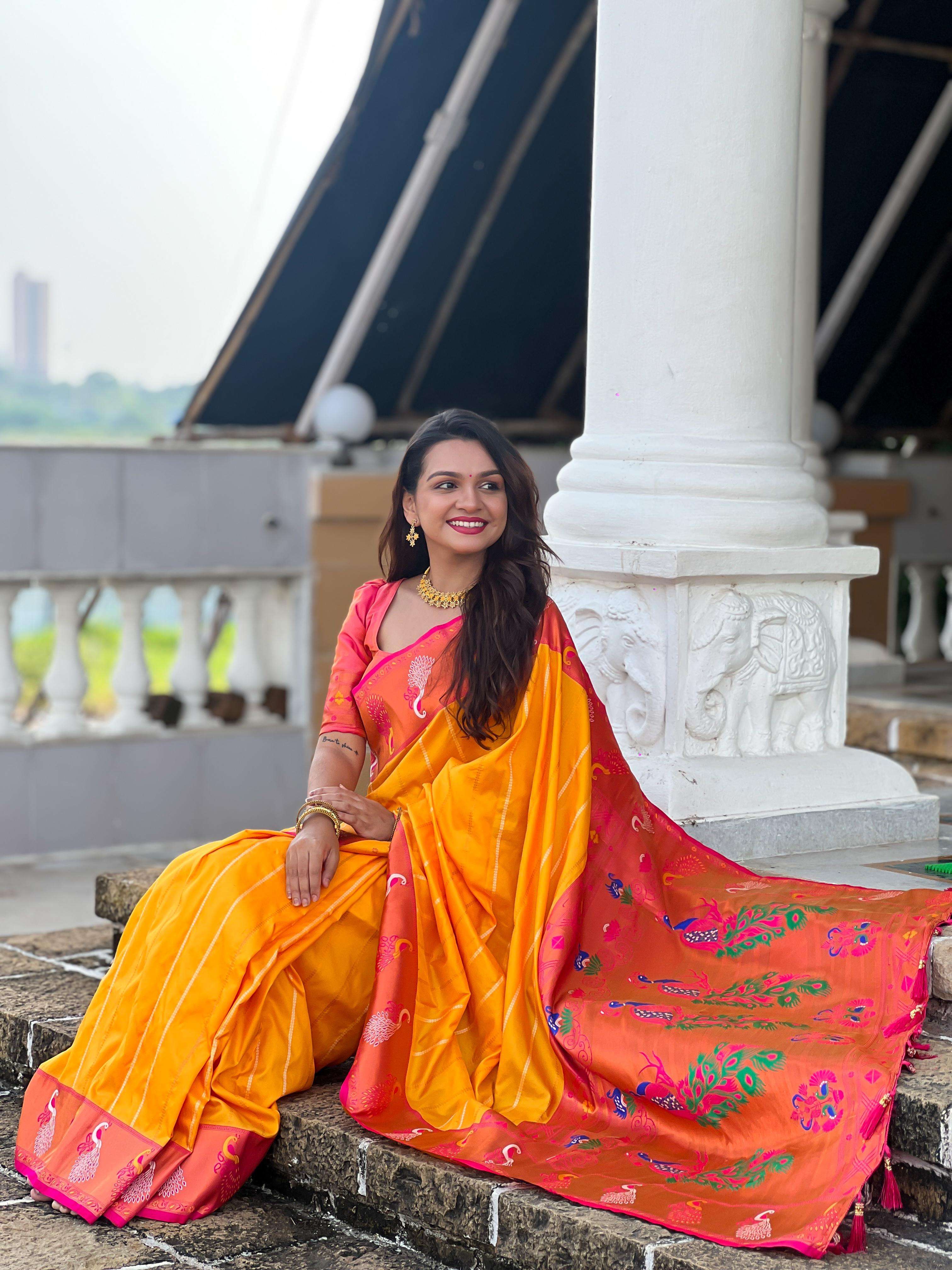 TRADITIONAL PAITHANI PRINTED SILK SAREE