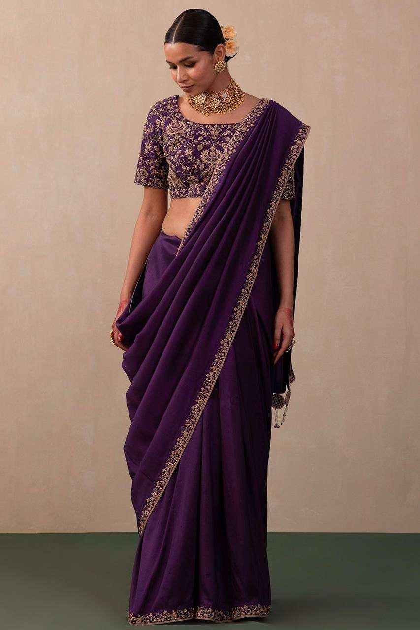 VICHITRA SILK ROYAL LOOK EMBROIDERY BORDER SAREE