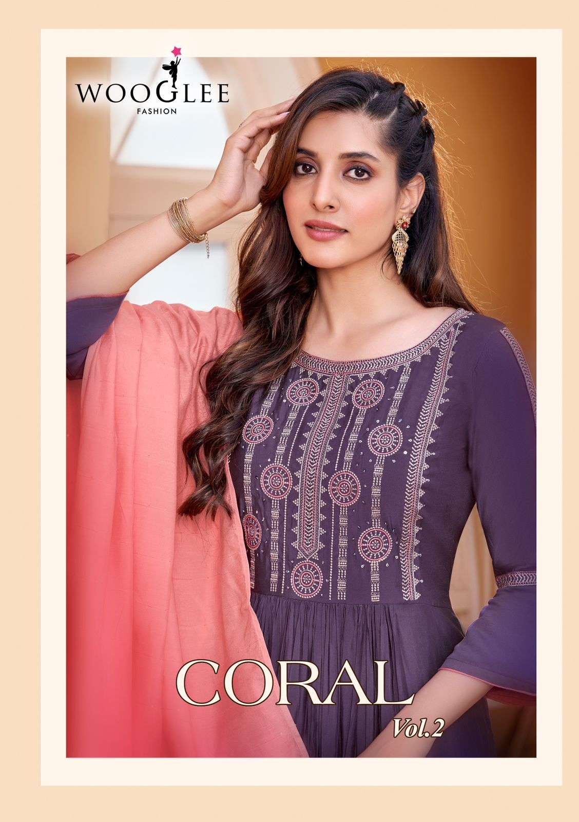 WOOGLEE CORAL VOL 2 RAYON FABRICS TRADITIONAL READYMADE SUITS