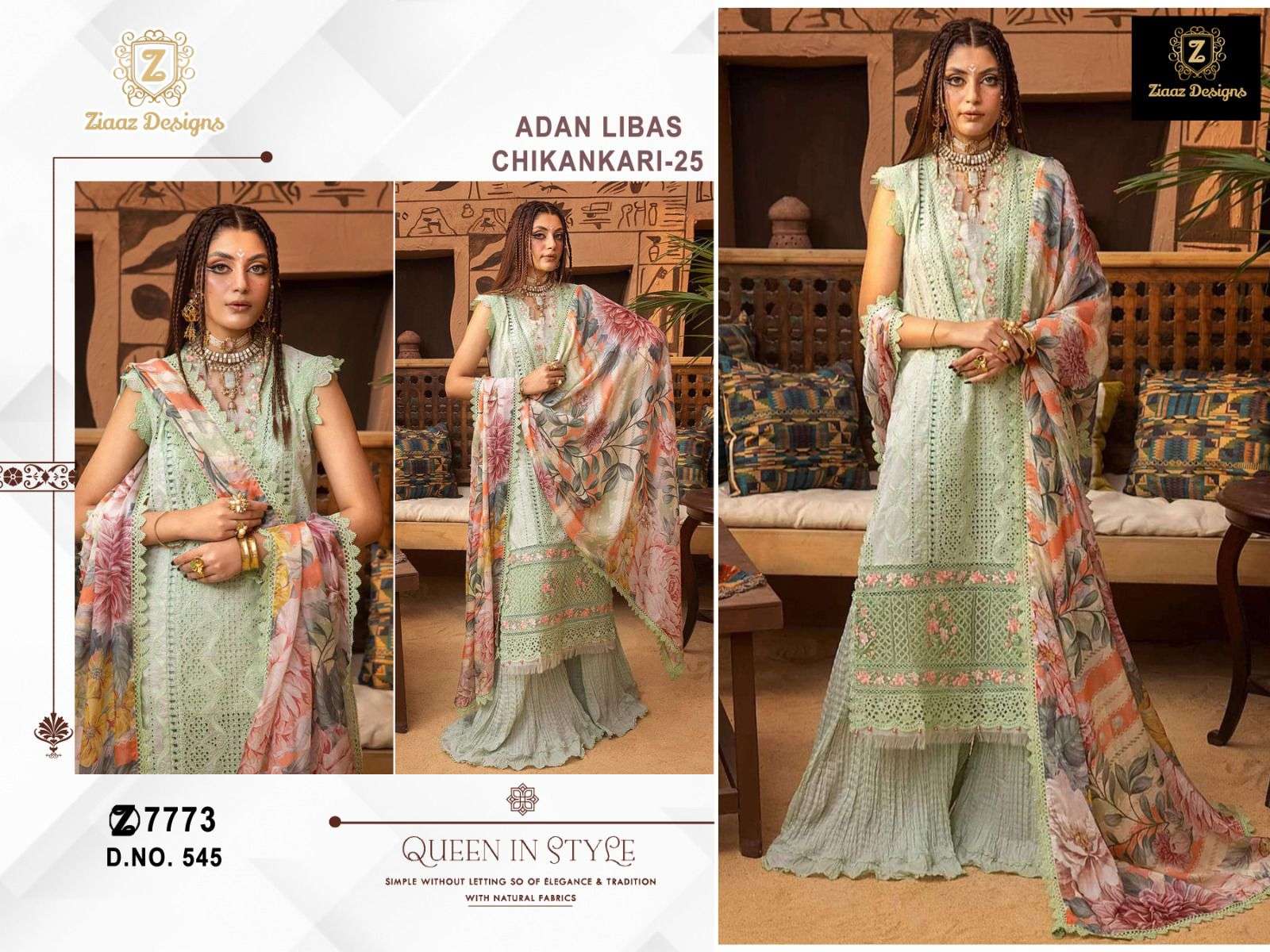 ZIAAZ 545 CAMBRIC COTTON FESTIVAL SPECIAL PAKISTANI SUITS 