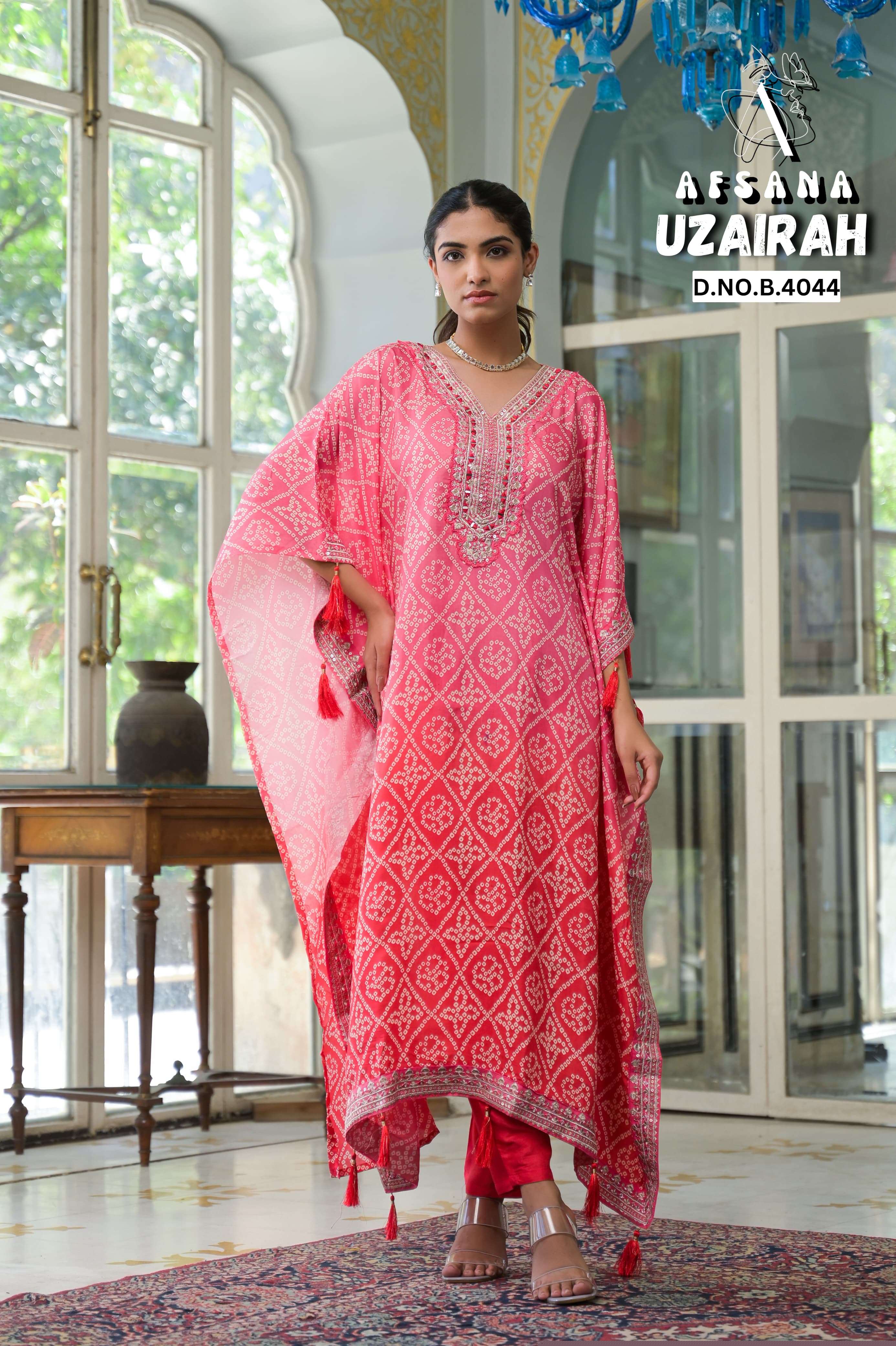 AFSANA UZAIRAH 4043 44 TREND KAFTAN KURTI WOMEN STYLE HIGH QUALITY 