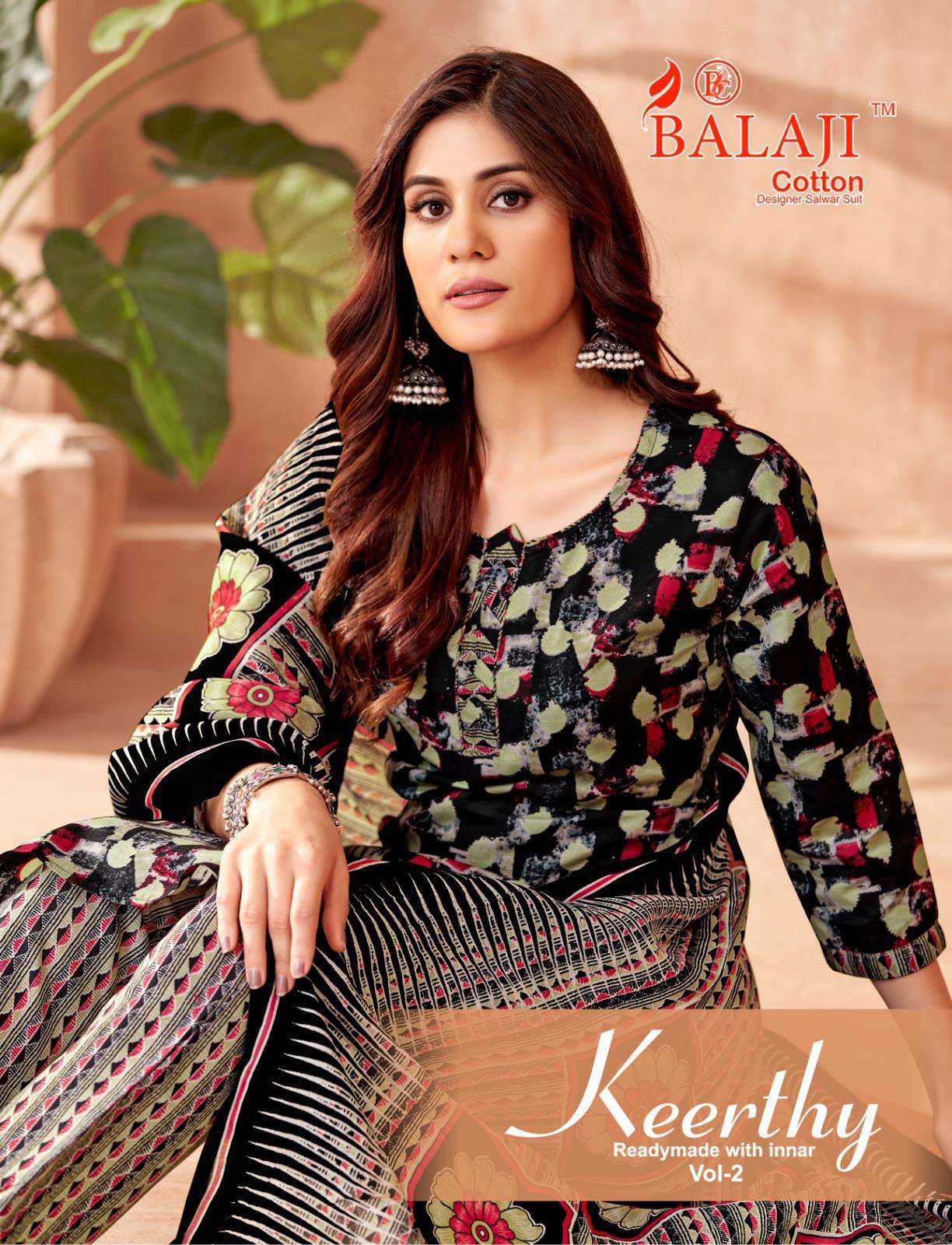BALAJI COTTON KEERTHY VOL 2 WESTERN STYLE KURTI PANTS SUIT FOR WOMEN CLOTH 