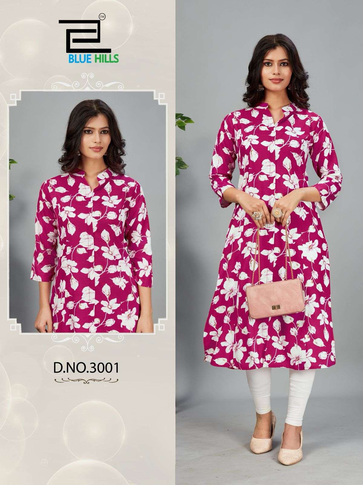 BLUE HILLS MAHER VOL 3 BRANDED RAYON PRINT KURTI FOR WOMEN COLLECTION 