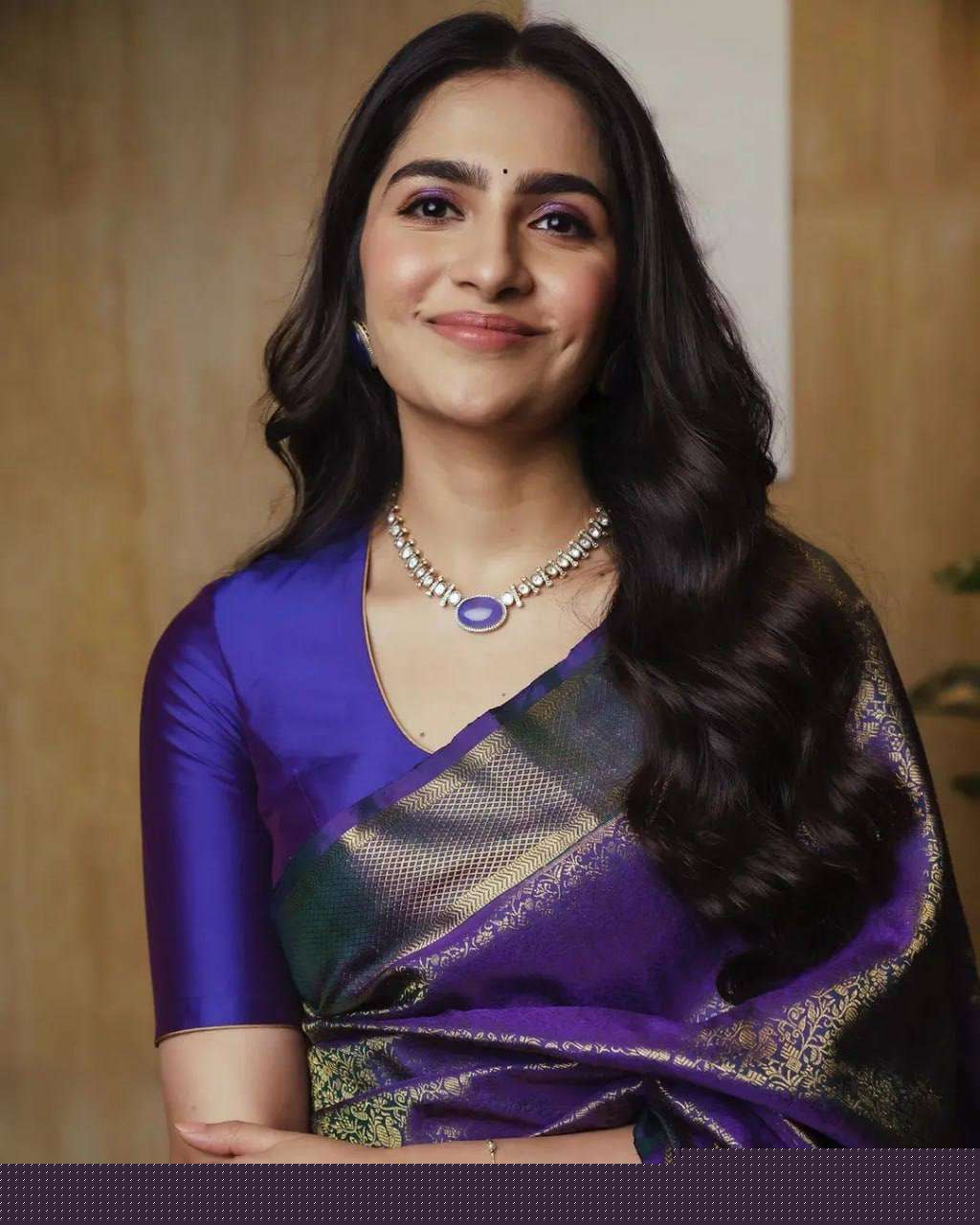 BOLLYWOOD PURPLE SAREE SILK FABRIC EXCLUSIVE BORDER RESELLER KESARI 238 