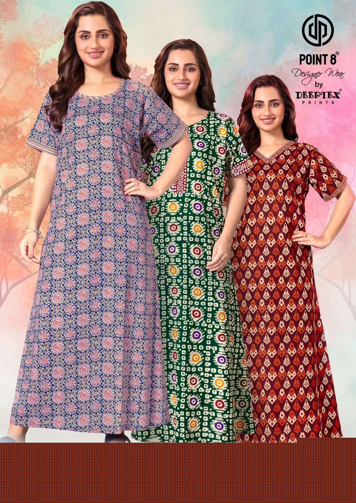 DEEPTEX GOOD MORNING VOL 3 COTTON NIGHTY WITH DUPATTA FOR ONLINE