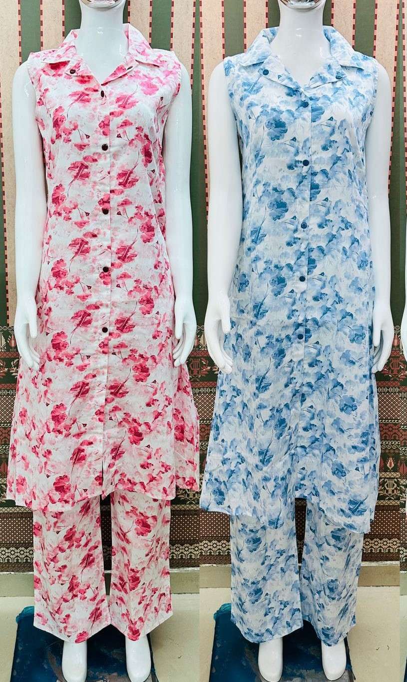 FLORAL DESIGN KURTI PALAZZO PANT SUMMER CLOTH SURAT SLEEVES ATTACHED