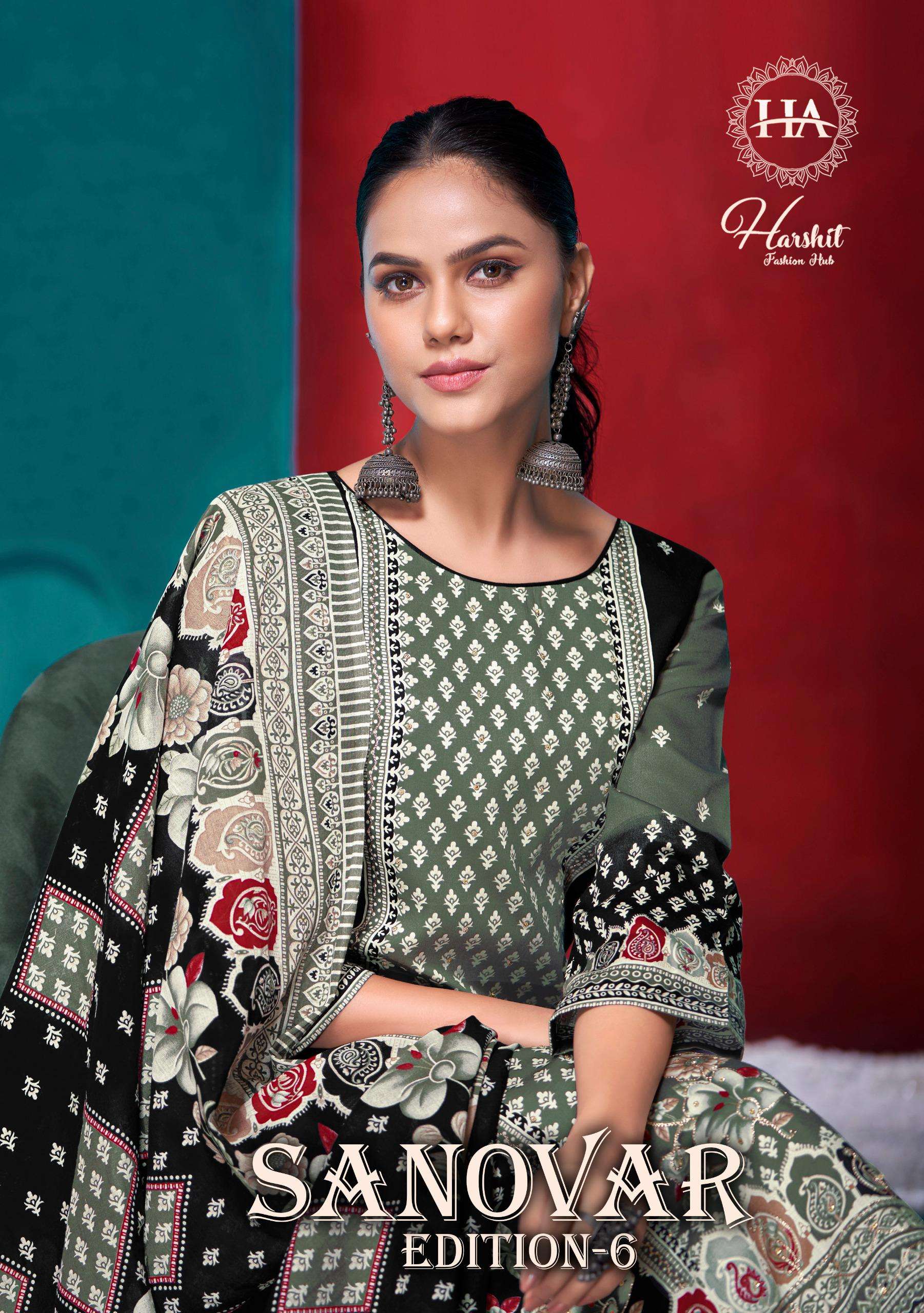HARSHIT SANOVAR 6 COTTON FABRIC FESTIVAL SALWAR SUIT FOR WOMEN AT ONLINE