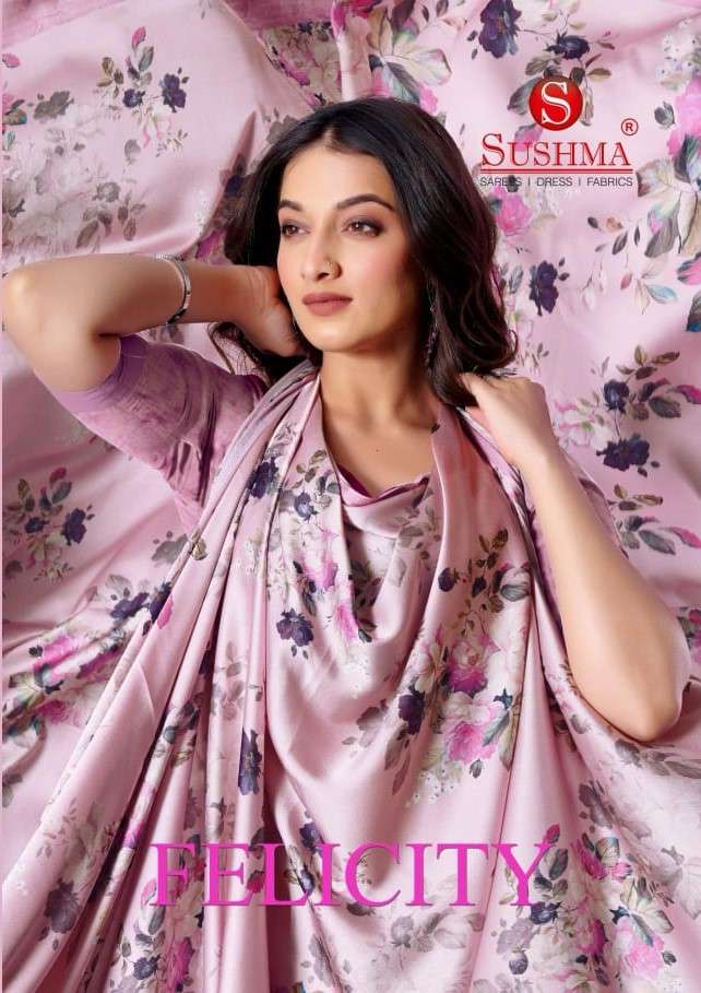 SUSHMA FELICITY DIGITAL FABRIC SAREE PARTY WEAR COLLECTION ONLINE