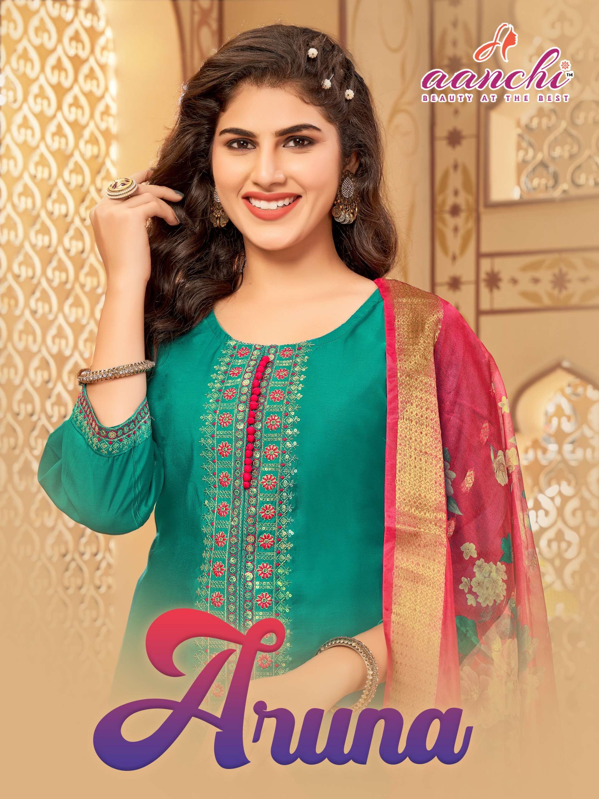 AANCHI ARUNA READYMADE SILK WORK SUIT FOR FESTIVAL WEAR DEALER