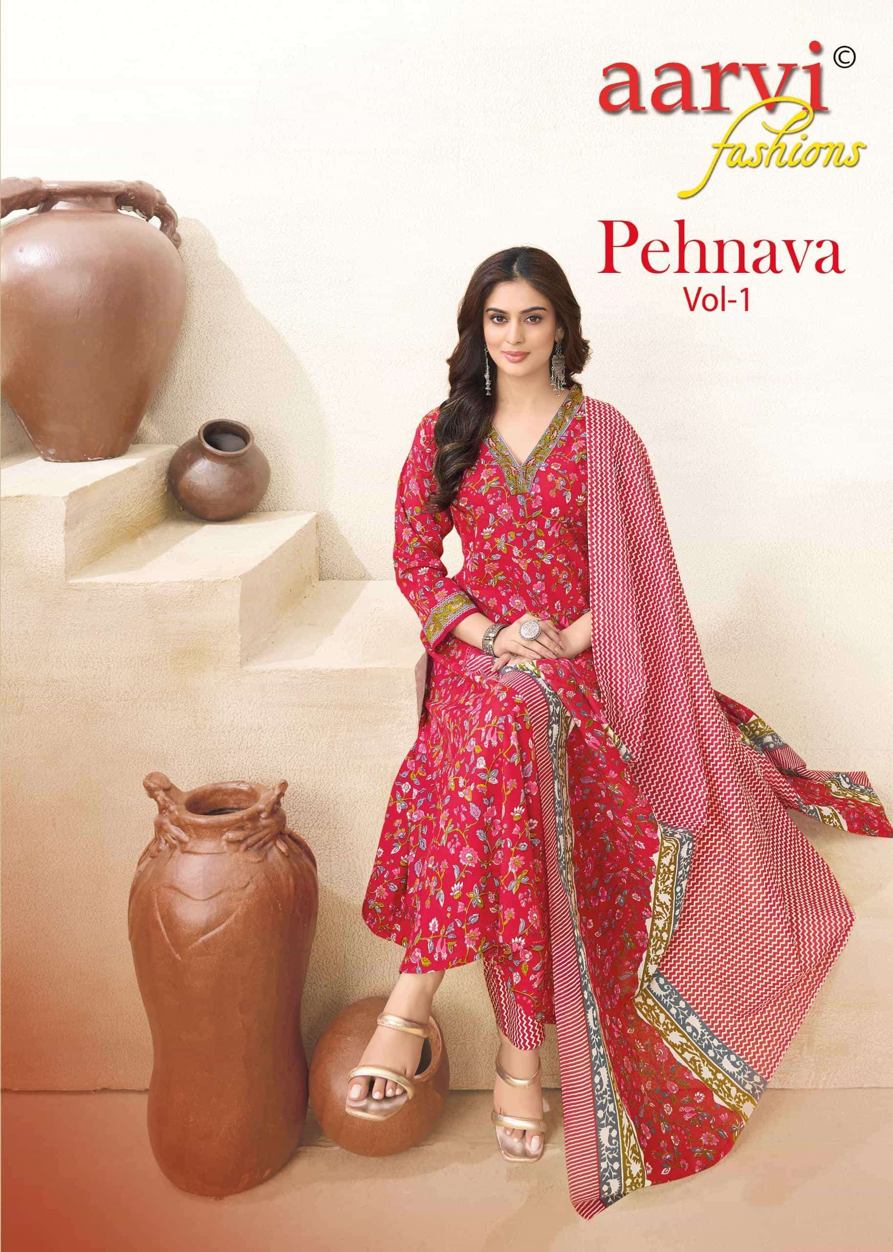 AARVI FASHION PEHNAVA VOL 1 FESTIVAL COTTON ANARKALI SUIT RESELLER SHOP 