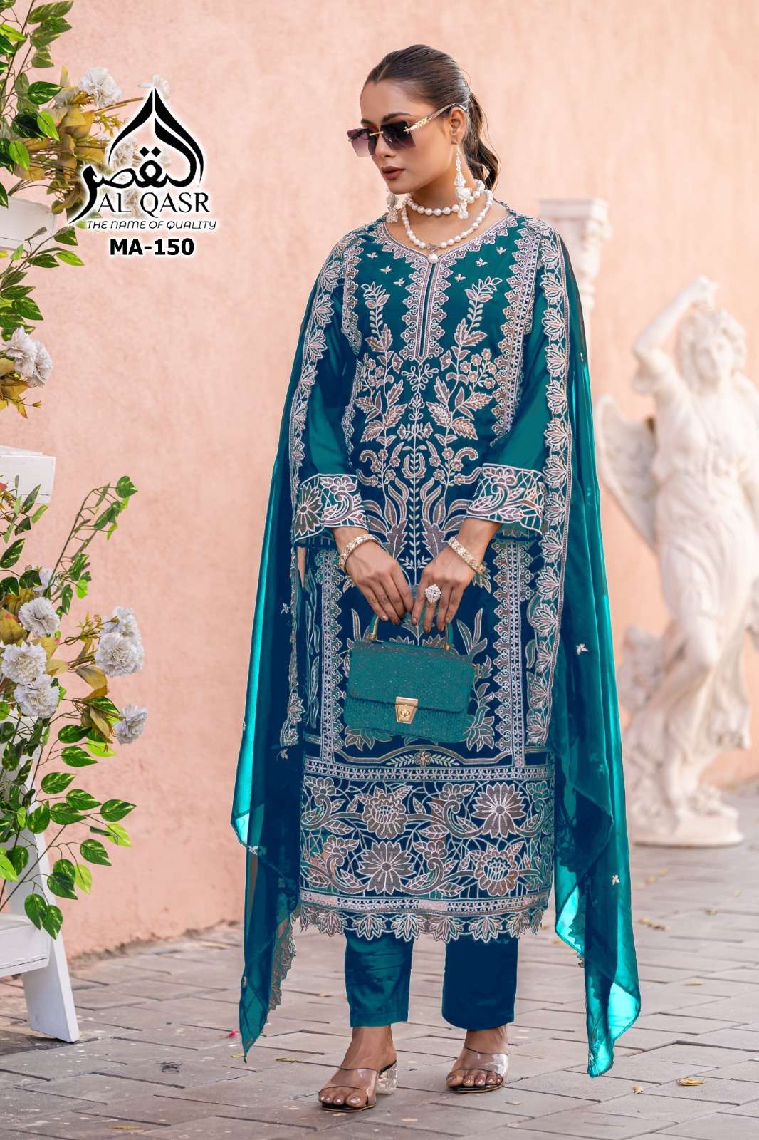 AL QASR MA 150 HEAVY WORK READYMADE SUIT FOR WEDDING WEAR LADIES CLOTHE SHOP
