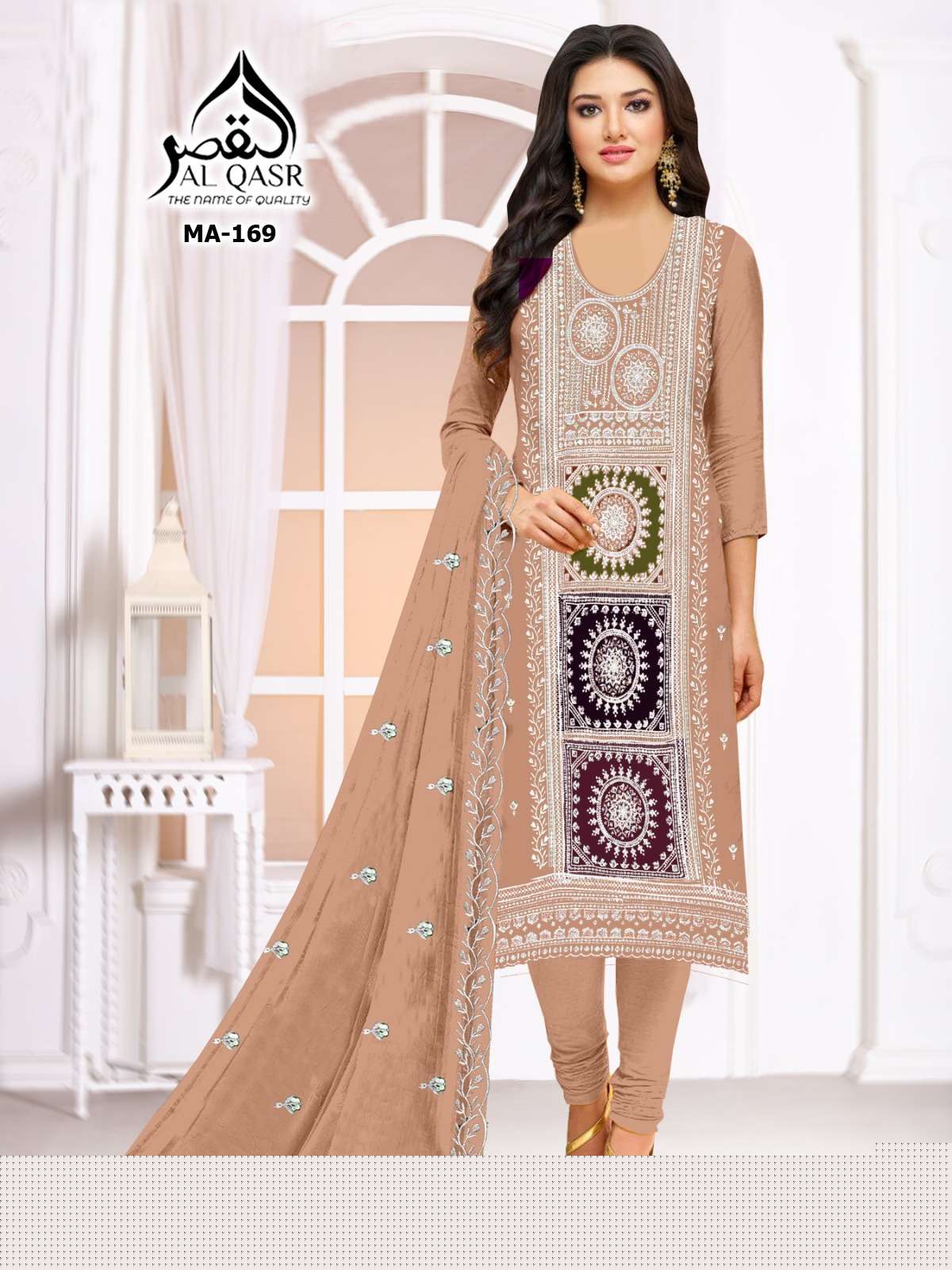 AL QASR MA 169 TOP BRAND KURTI PANT & DUPATTA FESTIVAL WEAR DEALER