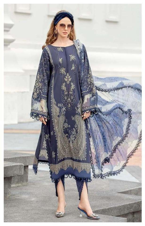 AL ZOHAIB AZ 1128 TOP PAKISTANI STYLE SUIT UNSTITCH RESELLER SHOP