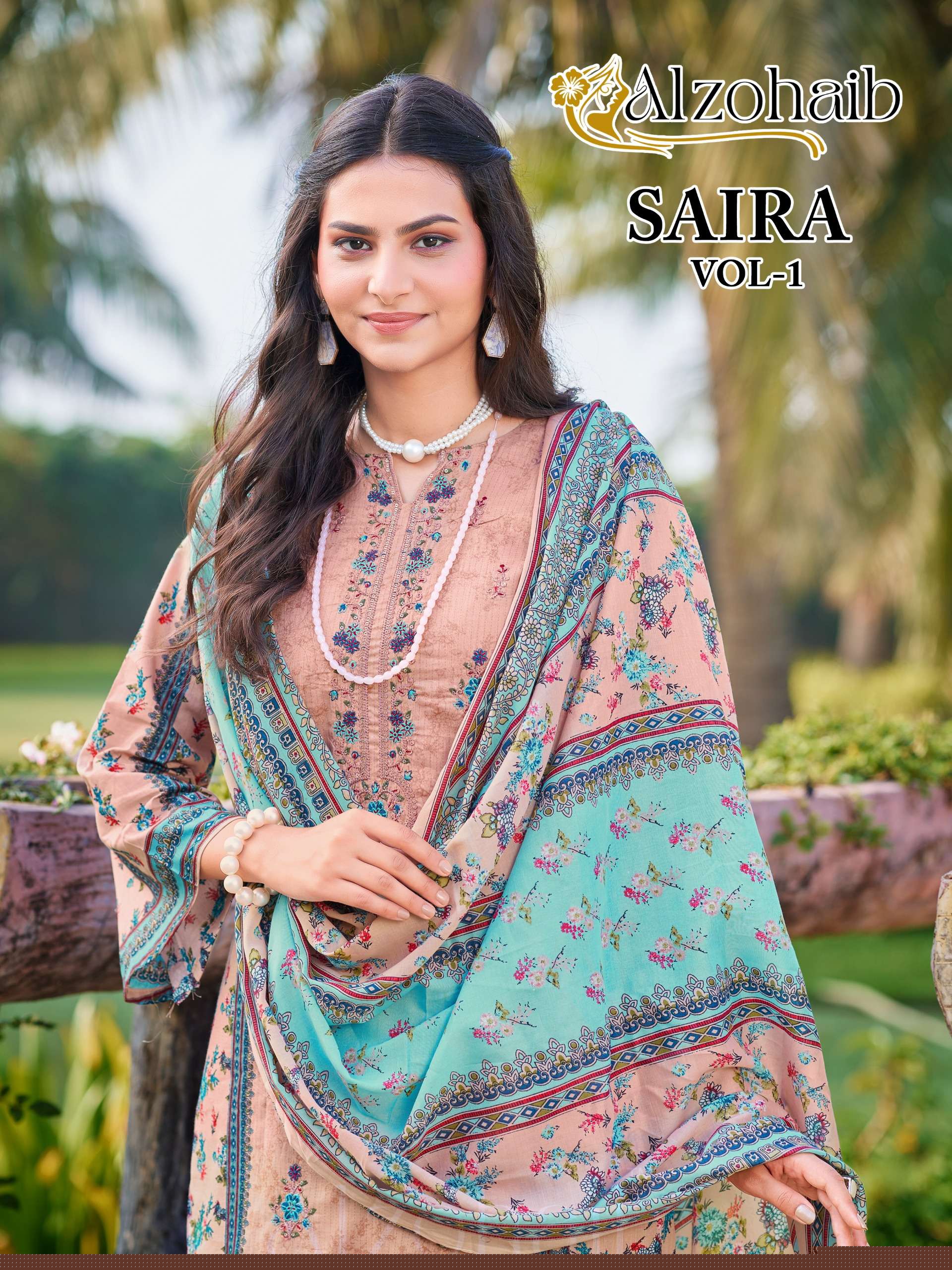 AL ZOHAIB SAIRA VOL 1 1251 TO 1255 PAKISTANI CONCEPT MATERIAL SUIT RESELLER