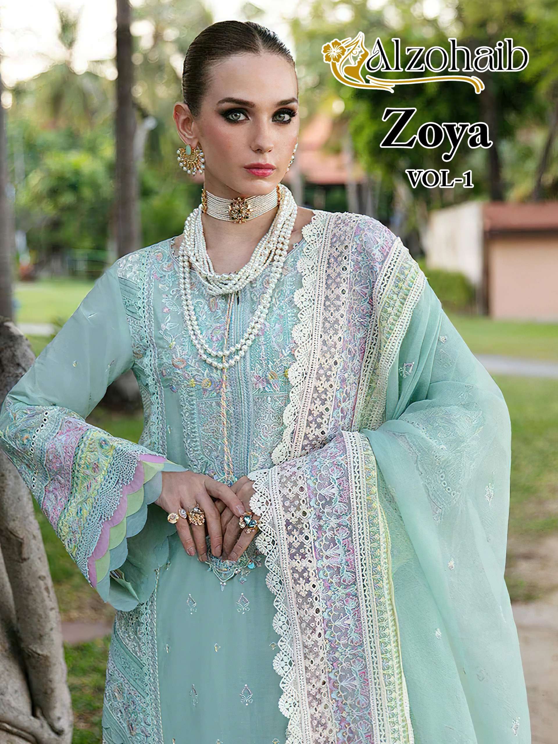 AL ZOHAIB ZOYA VOL 1 AZ1238 TOP PAKISTANI DESIGN SUIT WEDDING CLOTH 