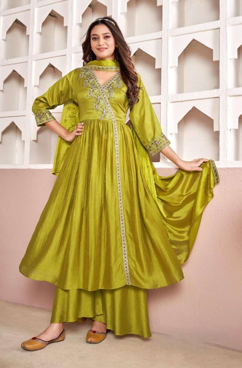 ANGRAKHA VOL 1 SILK ANARKALI STYLE KURTI SUIT WHOLESALE SHOP 