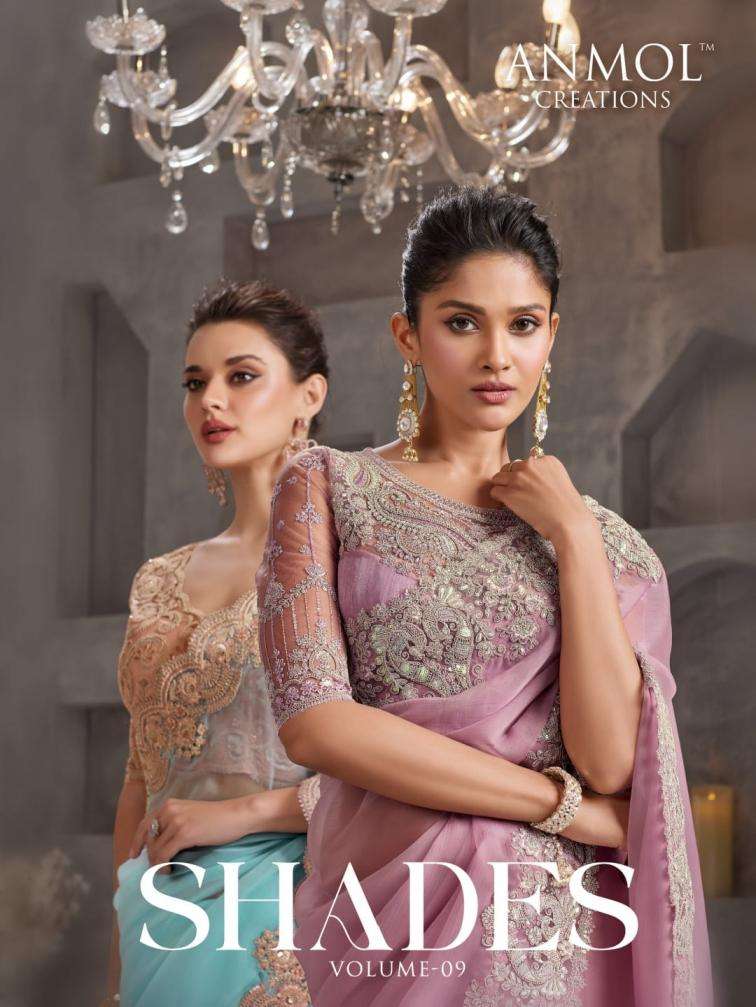 ANMOL CREATION SHADES VOL 9 WEDDING SPECIAL HEAVY LOOK SAREE 