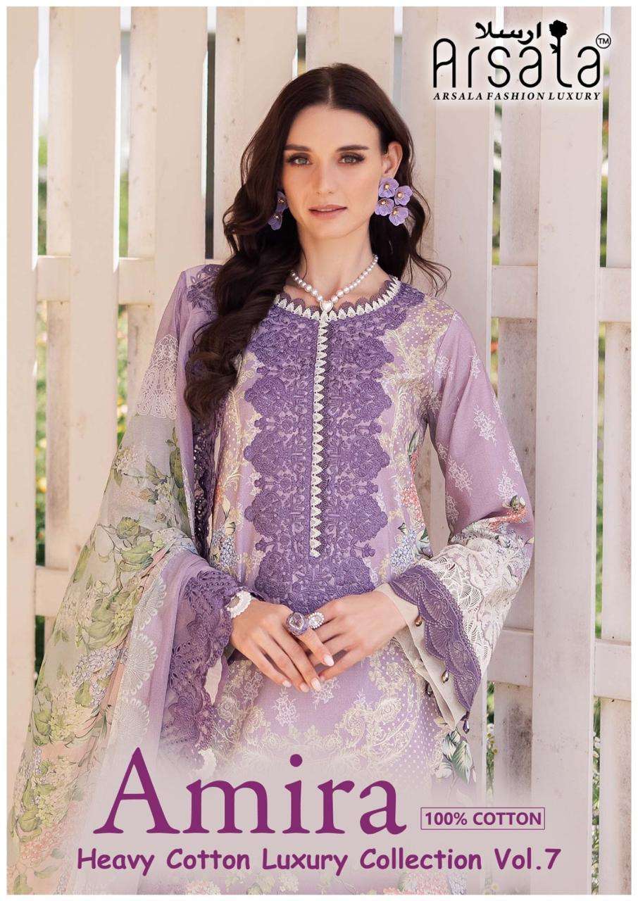 ARSALA FASHION AMIRA HEAVY COTTON LUXURY COLLECTION VOL 7 INDIAN TOP PAKISTANI SUIT ONLINE STORE