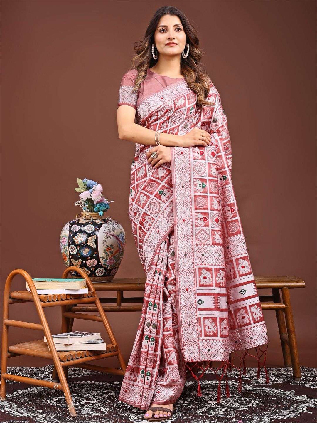 ASTITA BANDHEJ LINEN COTTON BANDHEJ DESIGN SAREE 