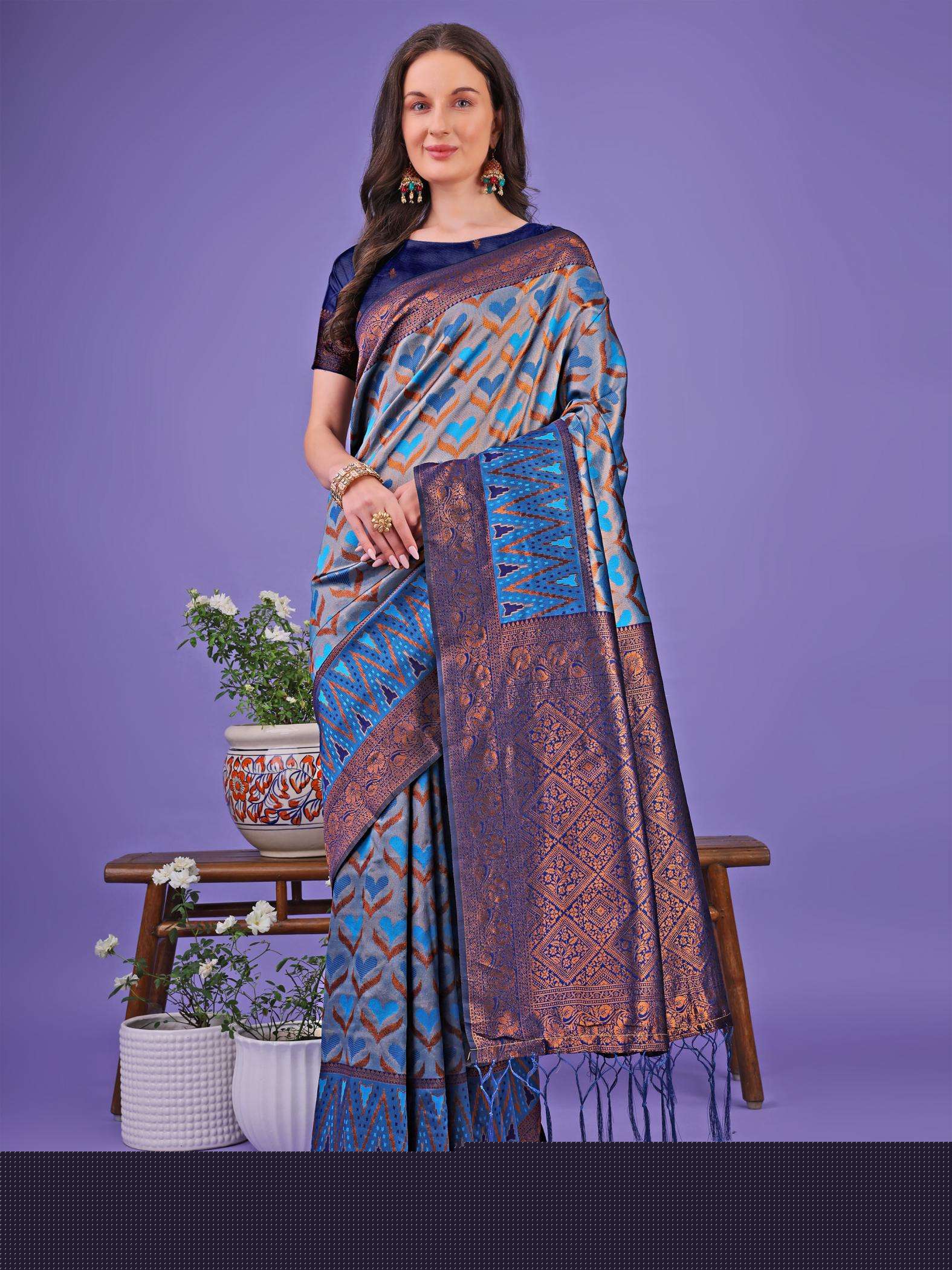 ASTITA BLOSSOM LICHI SILK WEAVING DESIGN SAREE 