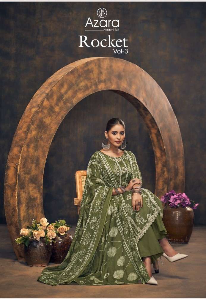AZARA ROCKET COTTON PRINTED SALWAR SUIT COLLECTION 