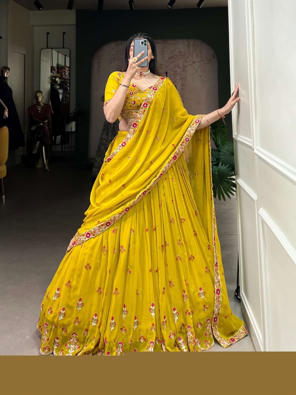 FUNCTION SPECIAL GEORGETTE EMBROIDERY WORK LEHENGA CHOLI LNB 1417