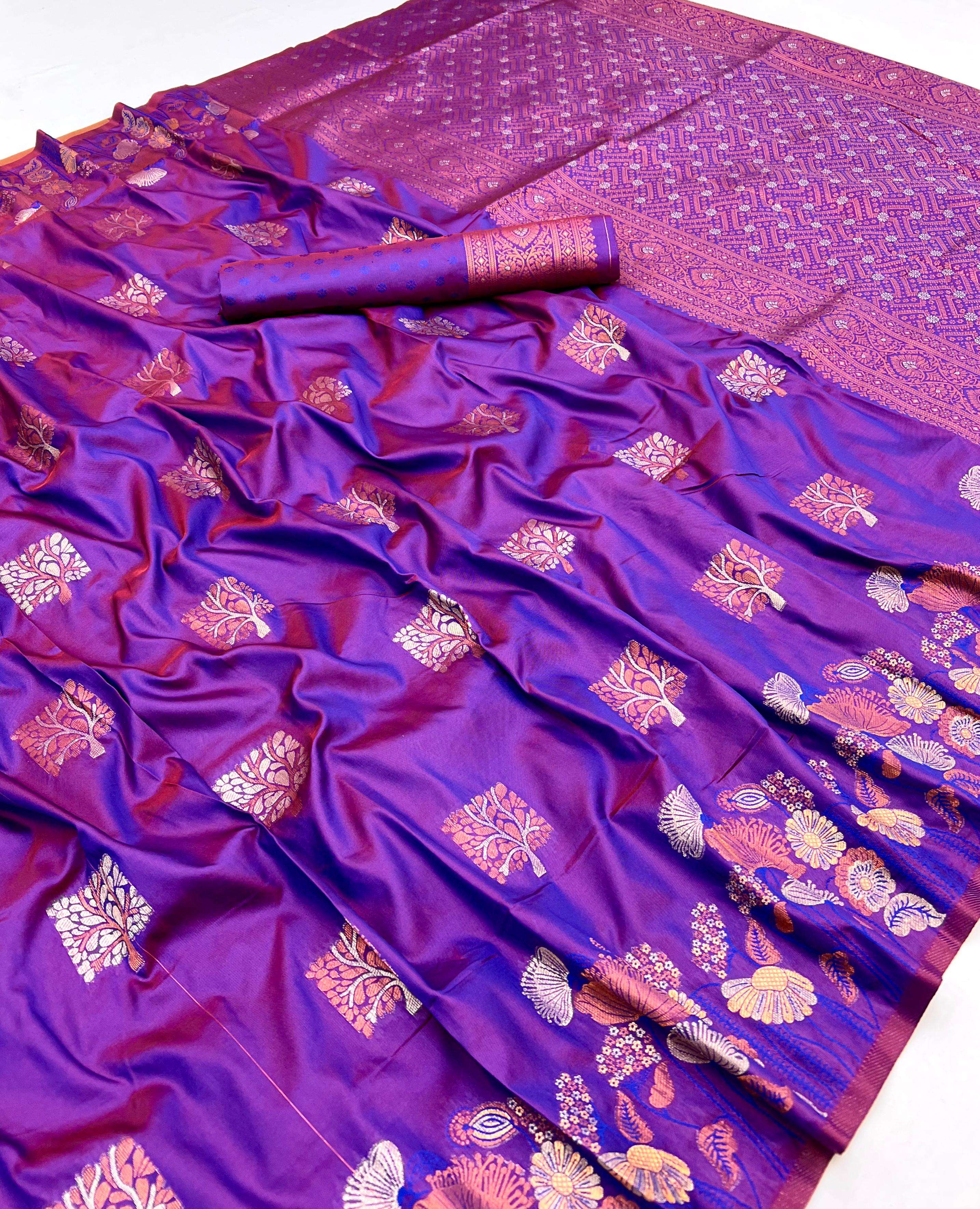 BEAUTIFUL TWO TONE SOFT SILK PARTY WEAR LOOK SAREE  PALLAVI