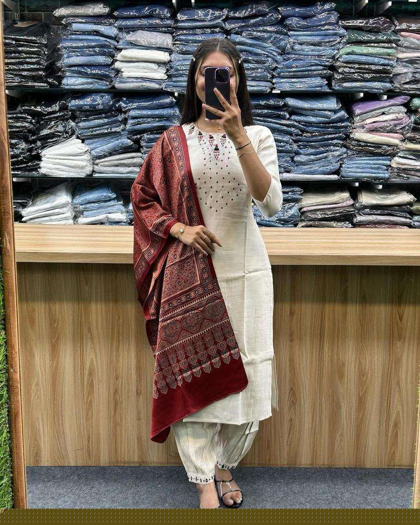 BEAUTIFUL WHITE COLOR AFGHANI SUIT PARTY WEAR RESELLER SHOP LADY