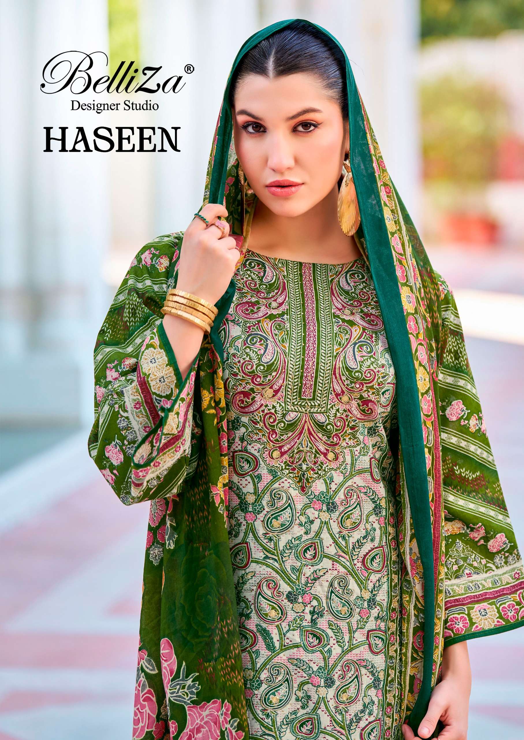 BELLIZA DESIGNER STUDIO HASEEN COTTON PRINTED MATERIAL SALWAR SUIT EXPORT 