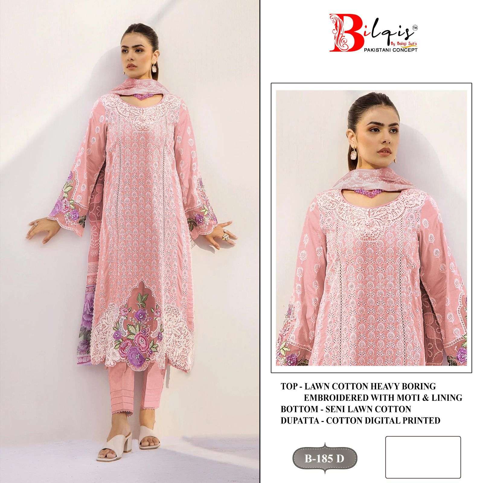 BILQISTM 185 TOP DESIGN MULTICOLOR PAKISTANI COTTON SUIT RESELLER SURAT