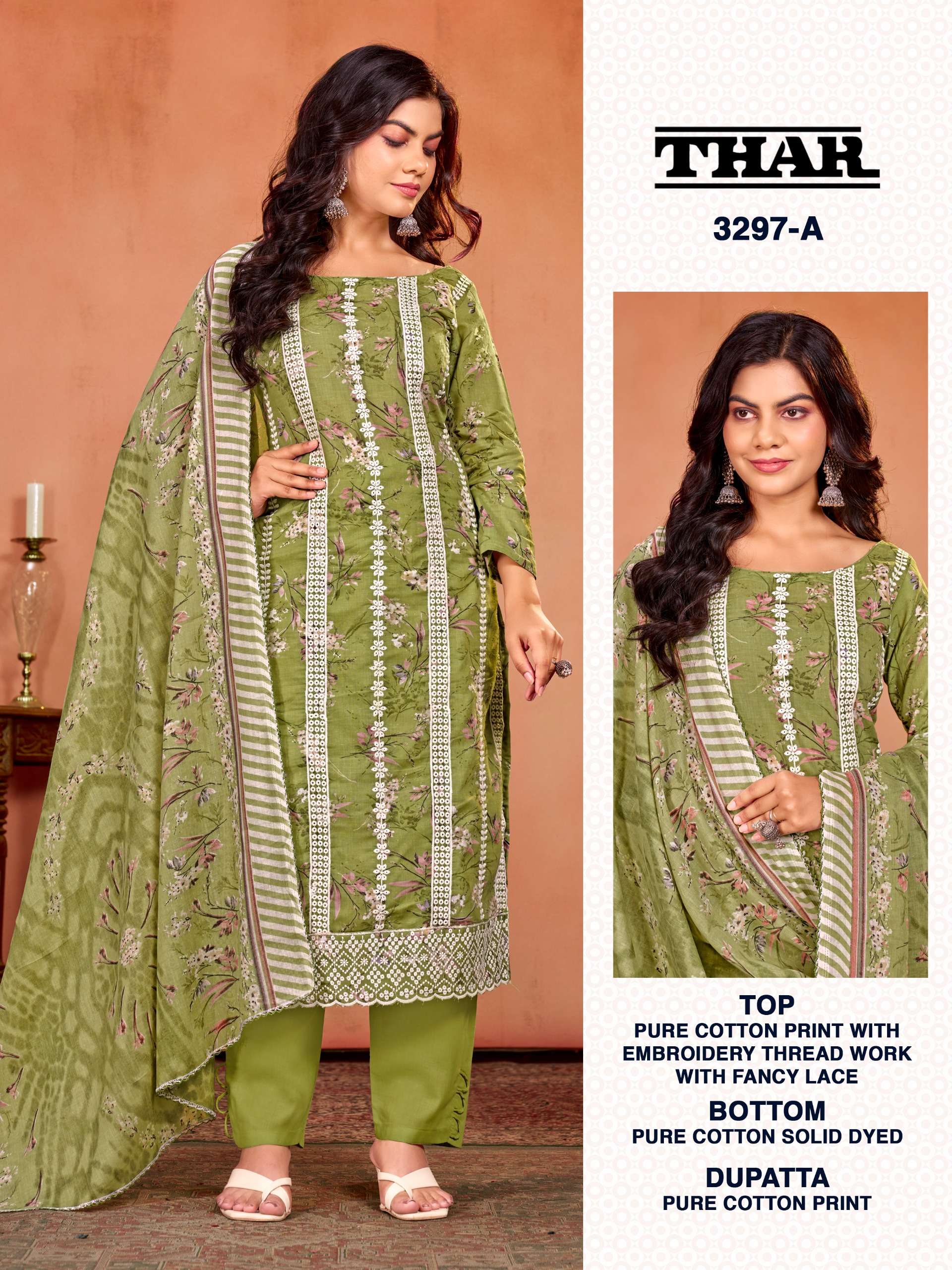 BIPSON PRINTED THAR 3297 HIGH QUALITY COTTON SUIT FOR WOMEN ETHNIC SHOP