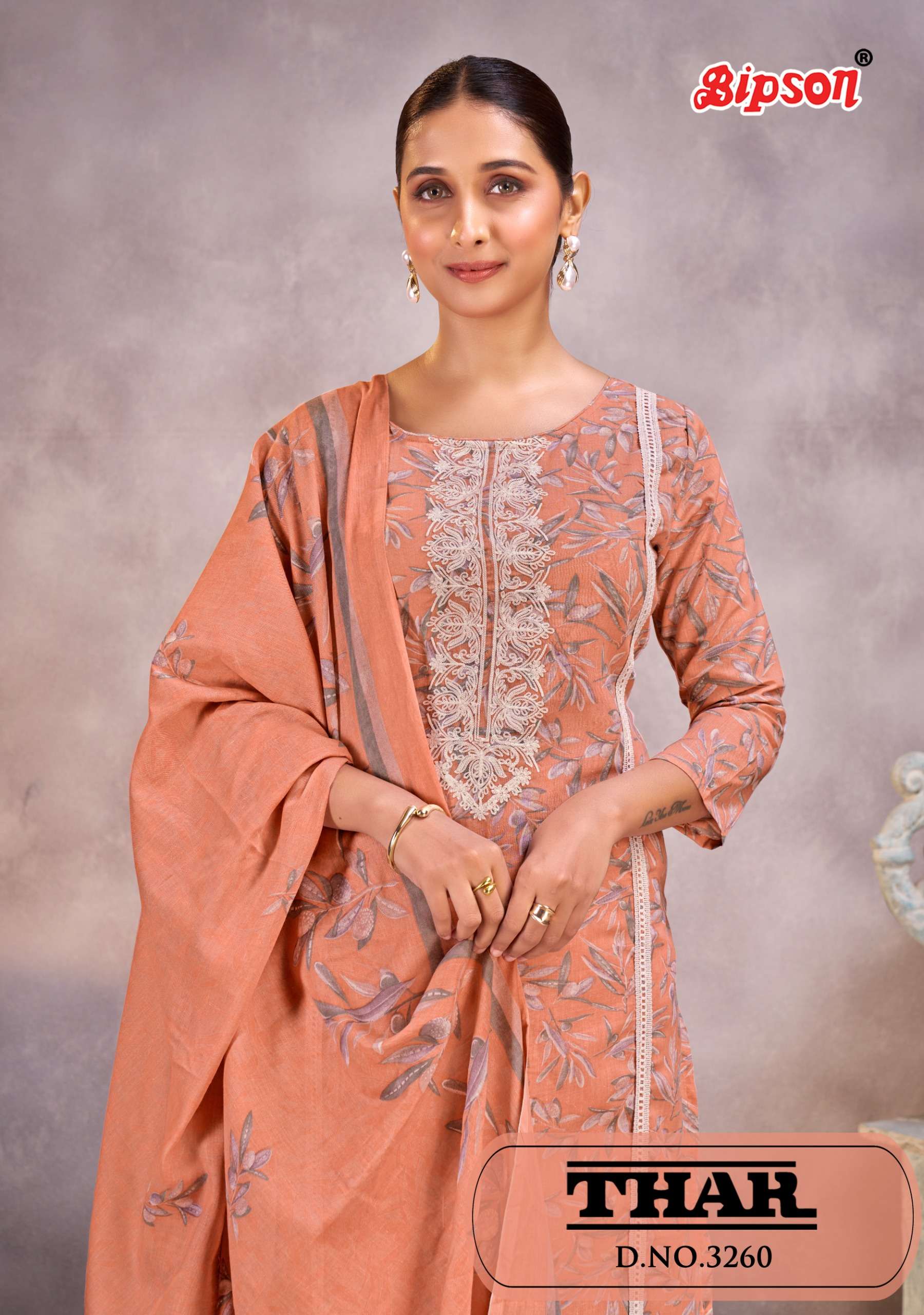 BIPSON PRINTS THAR 3260 SHADI CLOTH FOR LADIES COTTON EMBROIDERY SUIT SHOP