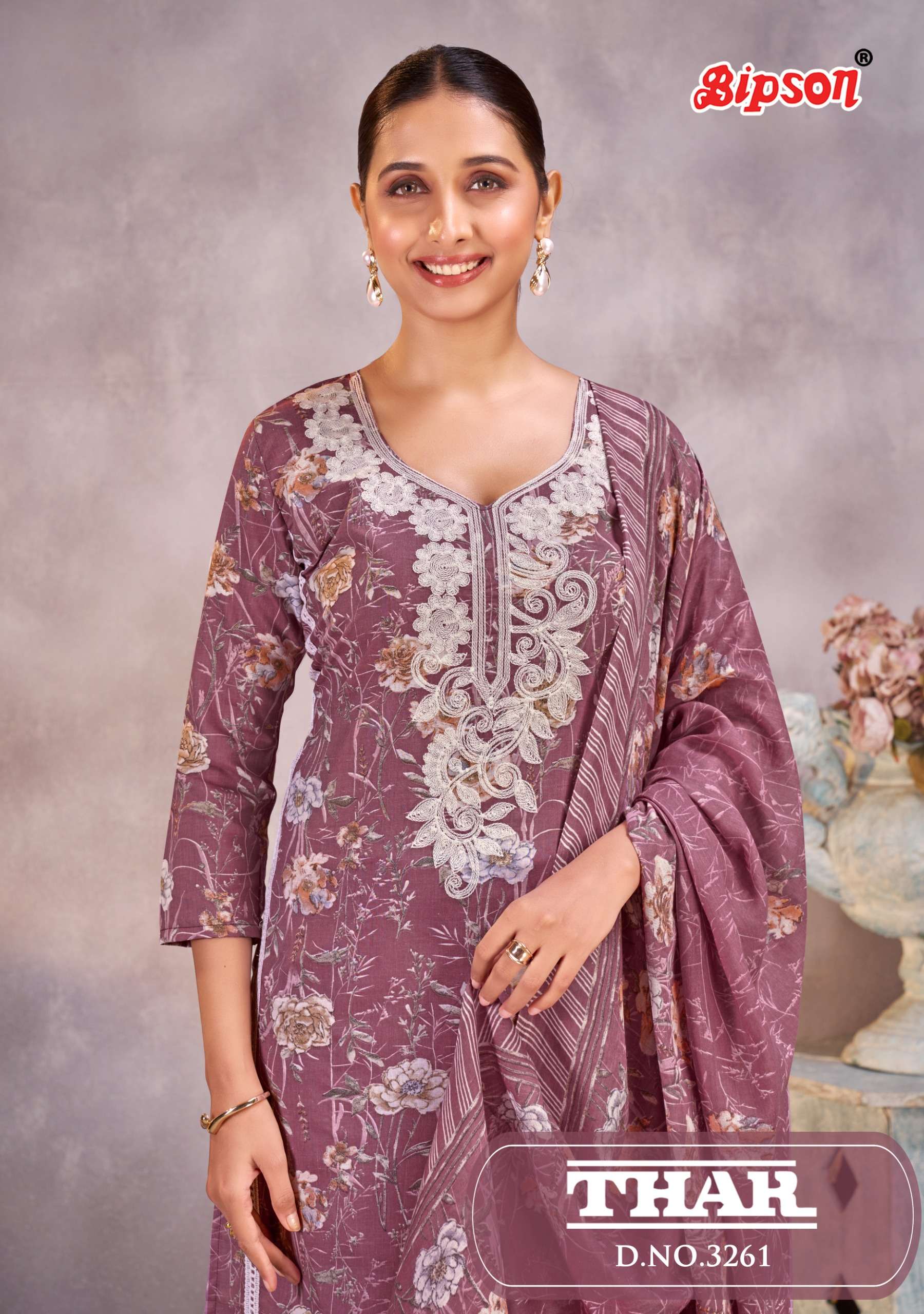 BIPSON PRINTS THAR 3261 SHADI CLOTH FOR LADIES COTTON EMBROIDERY SUIT SHOP IN SURAT