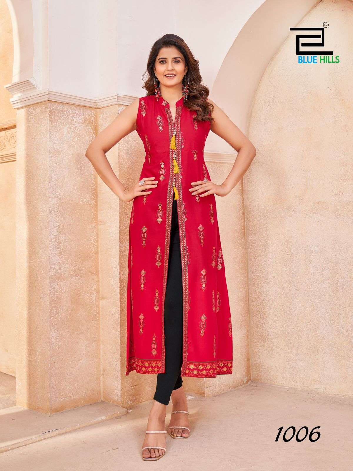 BLUE HILLS CAT WALK RAYON KURTI CUT PATTERN DAILY WEAR ETHNIC SHOP