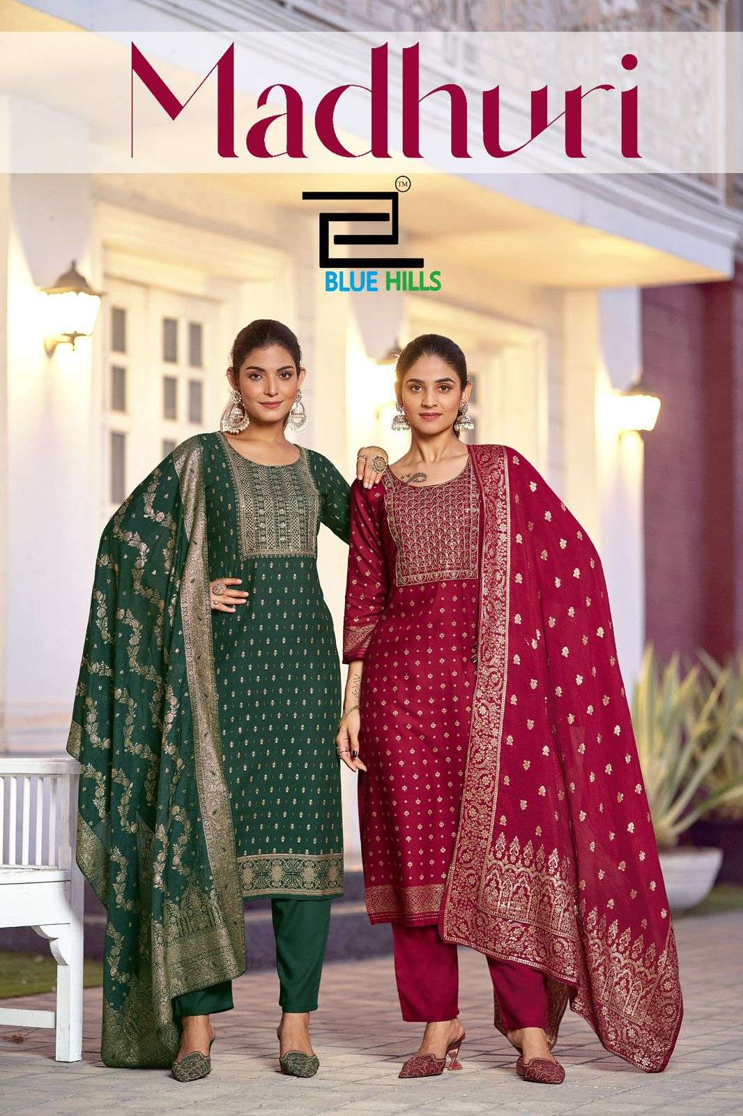 BLUE HILLS MADHURI PARTY WEAR RAYON FOIL READYMADE SUIT CATALOG 