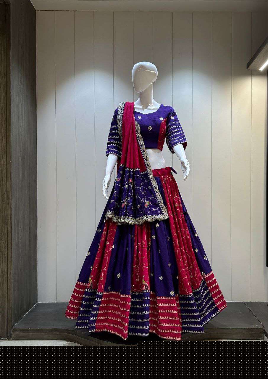 BOLLYWOOD PINK PURPLE STYLE SILK DESIGNER STITCHED LEHENGA CHOLI CHIDIYA 