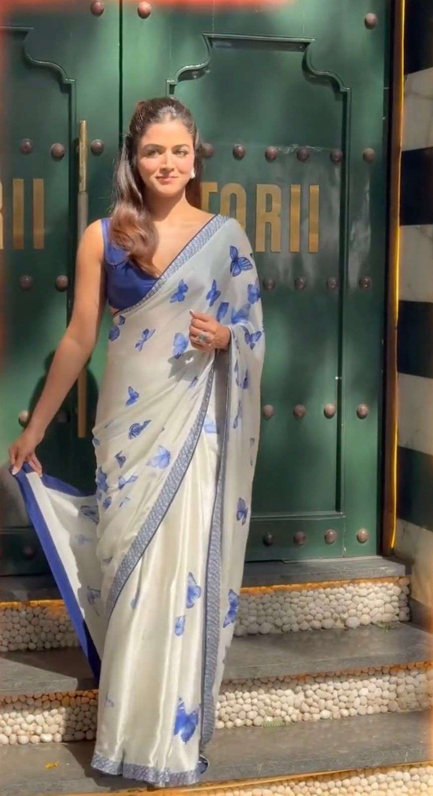 Butterfly Printed crepe Silk fancy look Saree NC 5440