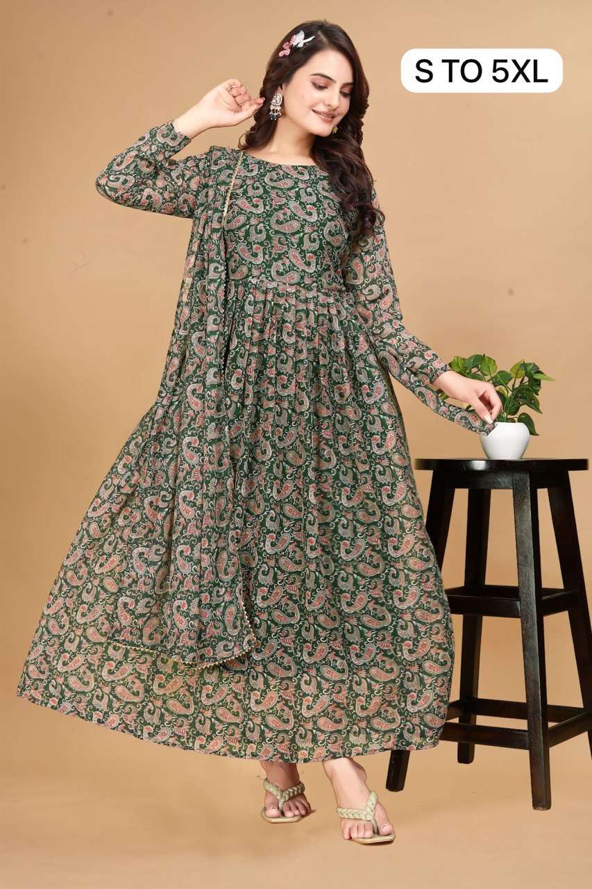 CASUAL WEAR FANCY GEORGETTE KURTI DUPATTA SET WHOLESALE AT LOW PRICE RANG