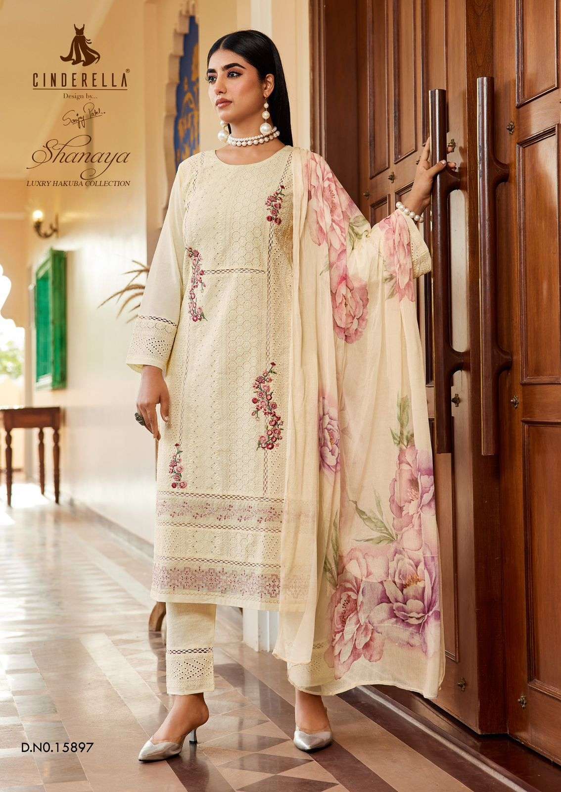 CINDERELLA SHANAYA CAMBRIC COTTON KURTI PANT SUIT UNSTITCH RESELLER 